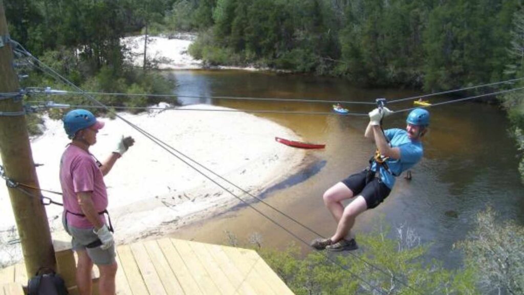 Zip-lining at Adventures Unlimited